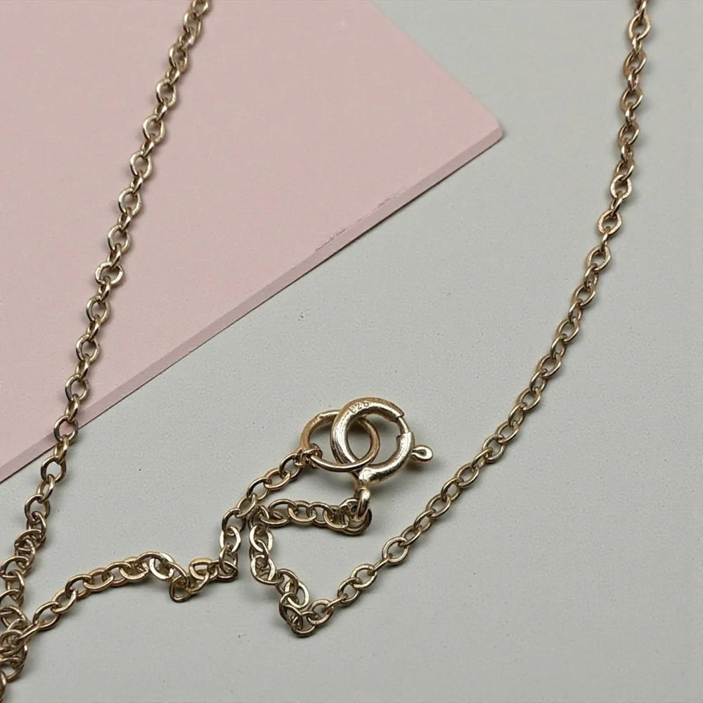 18 inch lariat CZ stamped  Silver Necklace​​ - Picture 3 of 5